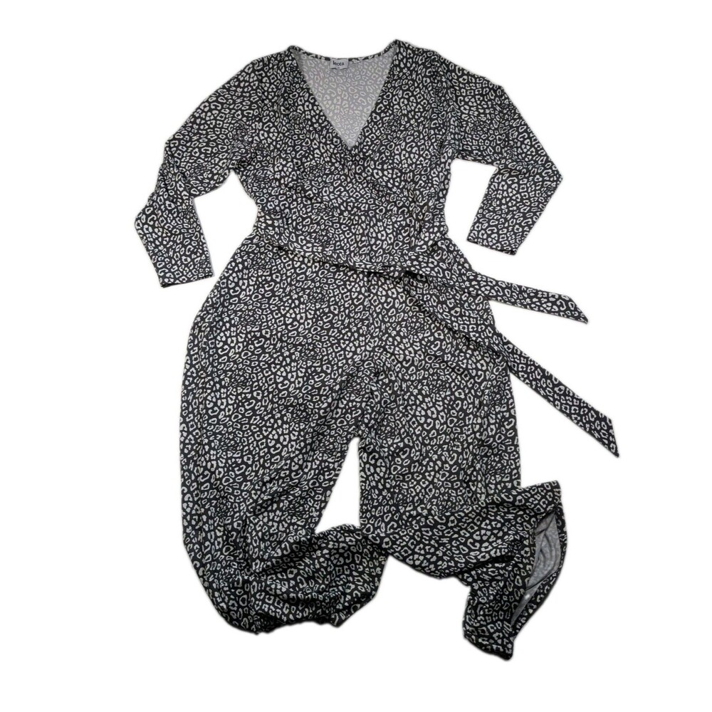 Leota Leppard Print Blue Leotard Jumpsuit Size 2x